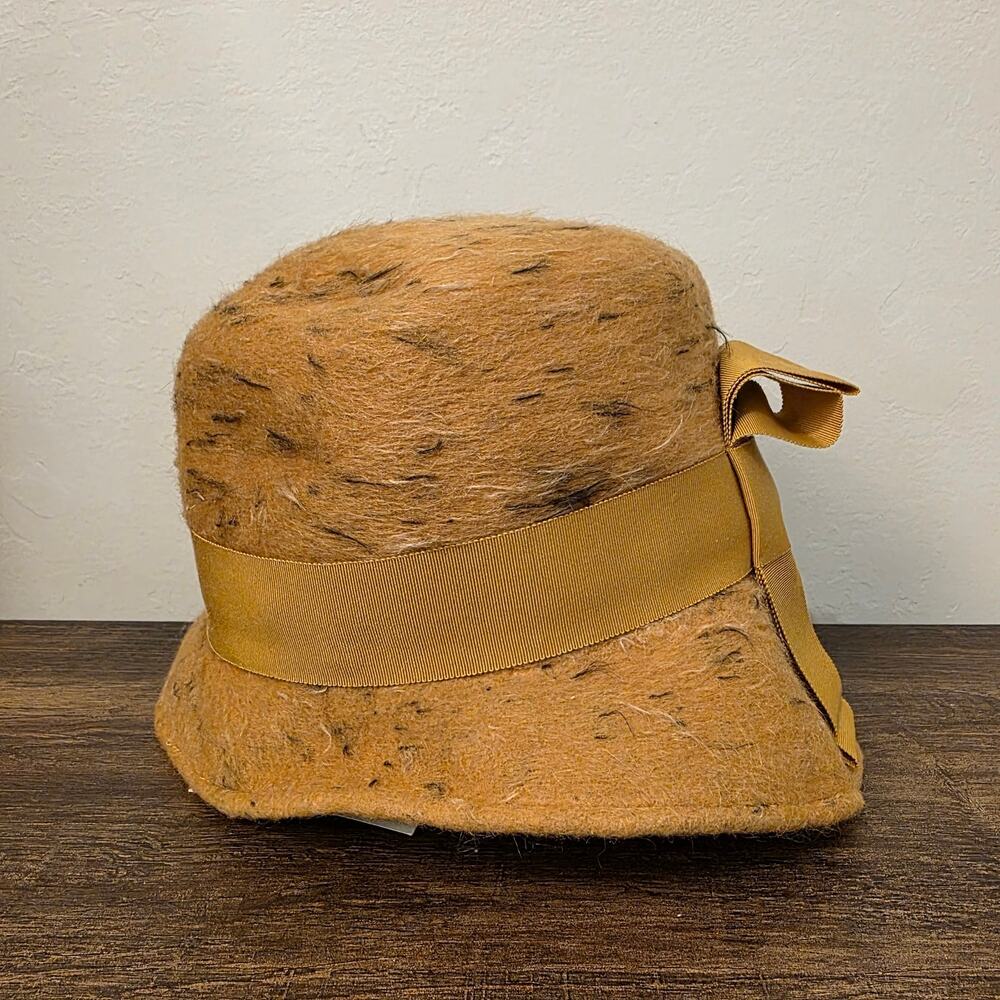 Vintage Henry Pollak Étoile Felt Hat Women's Brown Bow Union Made USA Church